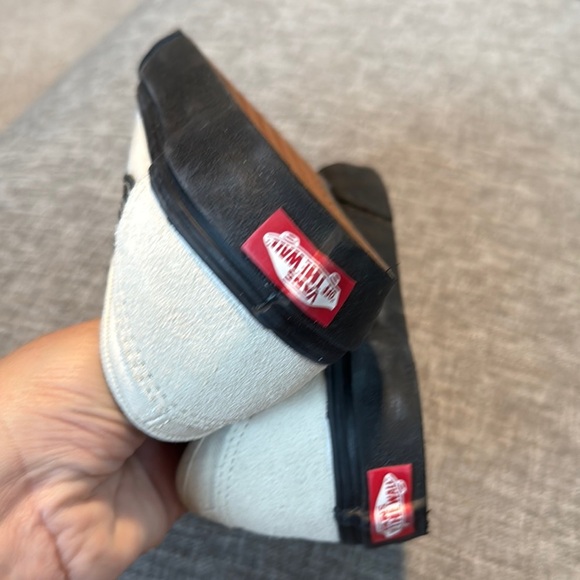 Vans Classic Black and White Canvas Sneakers - Picture 8 of 9